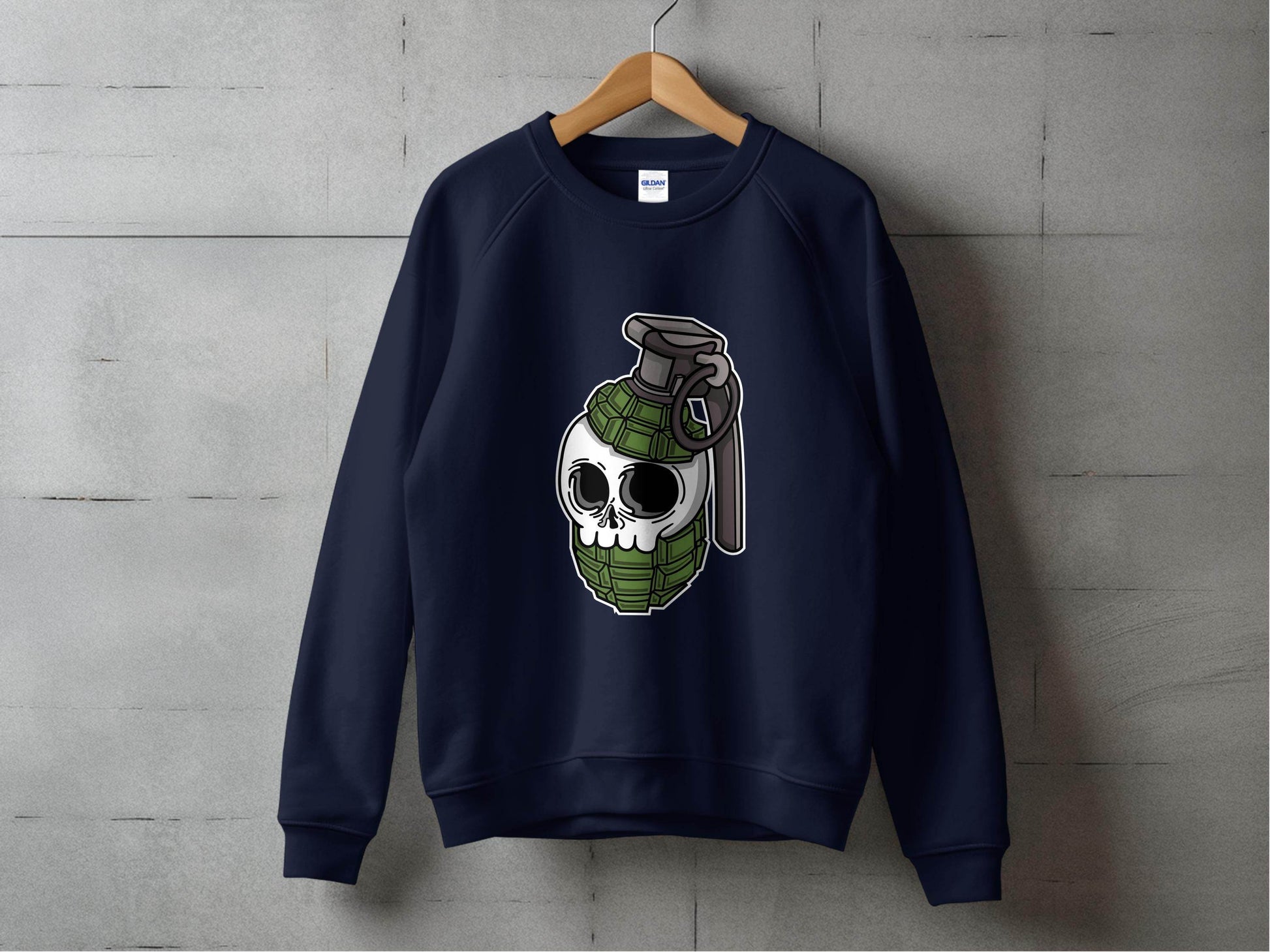 Skull Grenade Graphic Design Funny Unique Style Sweater - Design & Vybe