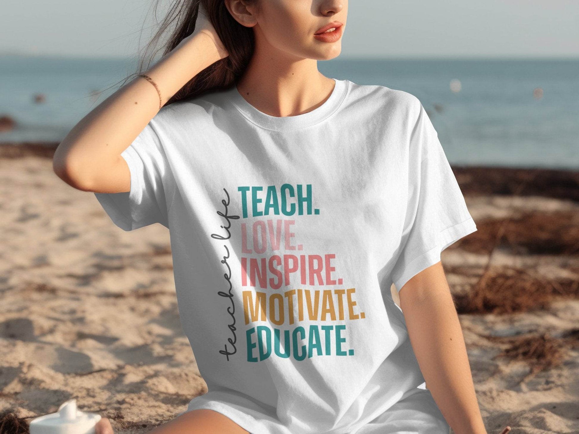 Teach Love Inspire Educate Teacher Life T-Shirt - Design & Vybe