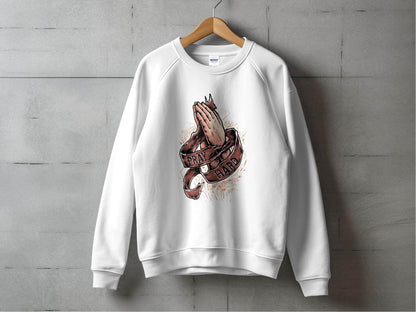 Inspiring Pray Hard Design Prayer Graphic Sweater - Design & Vybe