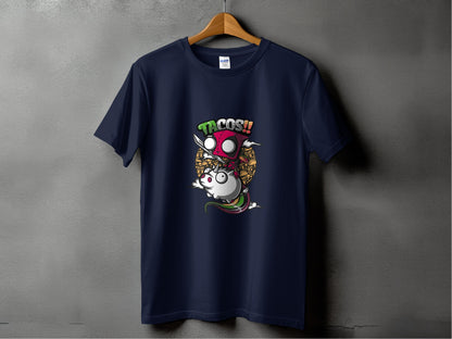 Fun Graphic Tacos Character Navy Blue T-shirt product
