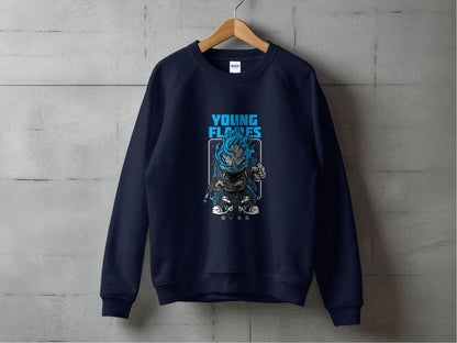 Young Flames Cartoon Style Monster Character Graphic Sweater - Design & Vybe