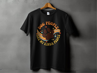 Dog People Are My Kinda People Retro Style Dog Paw T-Shirt - Design & Vybe