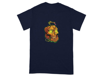Glowing Eye Spooky Scary Pumpkin Skull Halloween T-Shirt - Design & Vybe
