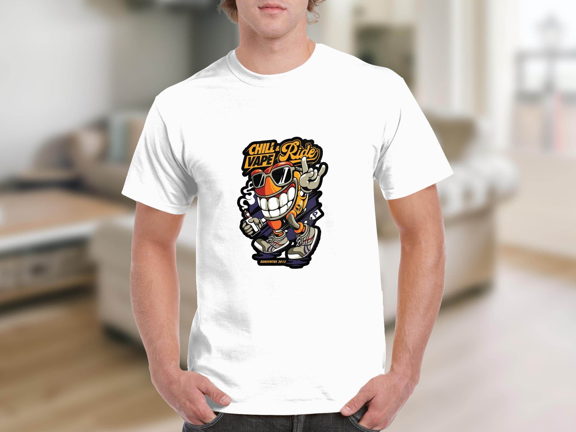 Chill and Vape Ride Fun Cartoon Style T-Shirt - Design & Vybe