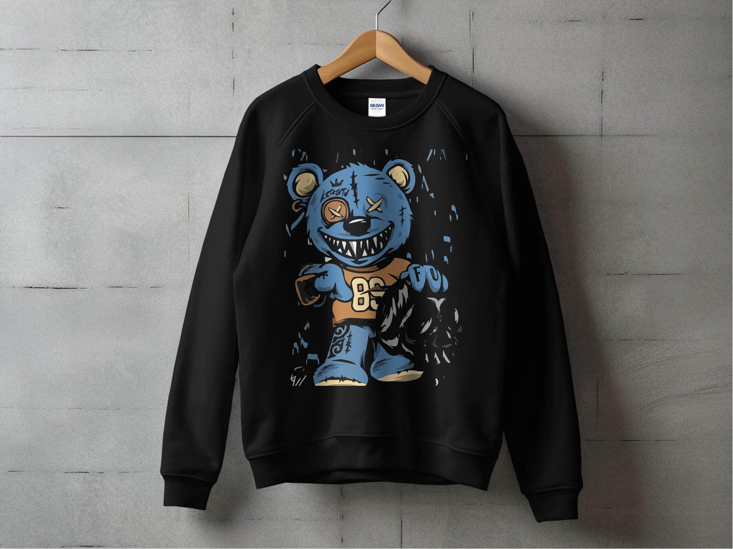 Funky Cartoon Bear Graphic Sweater - Design & Vybe