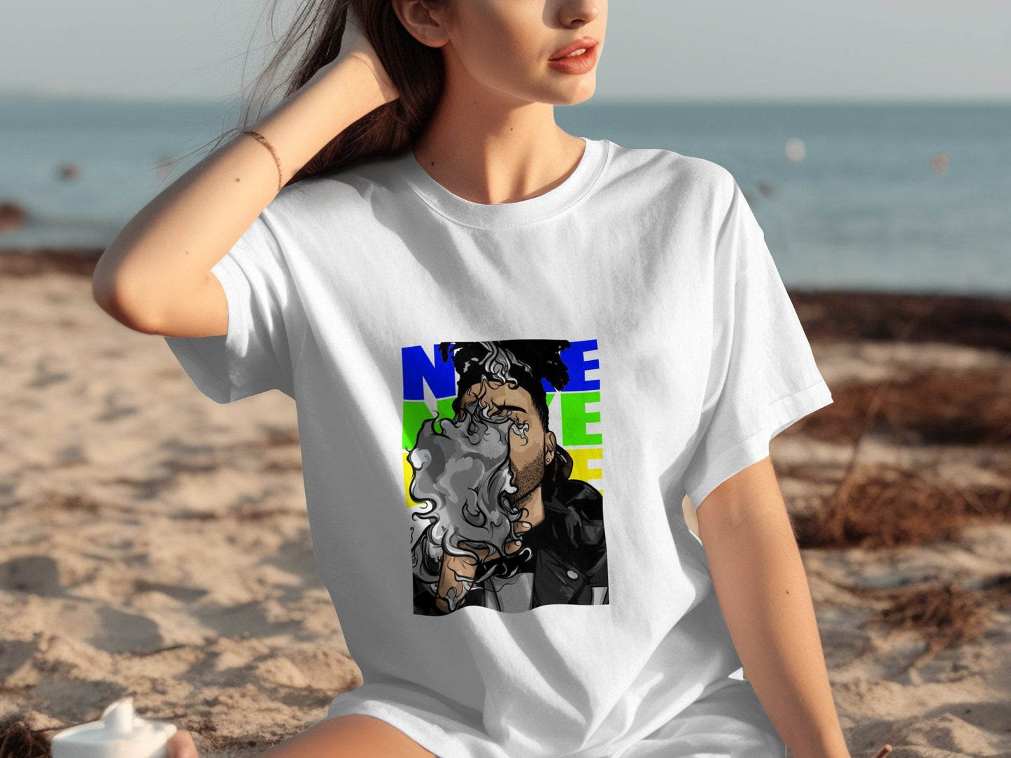 NEON Color Theme Abstract Art Smoke Design T-Shirt - Design & Vybe