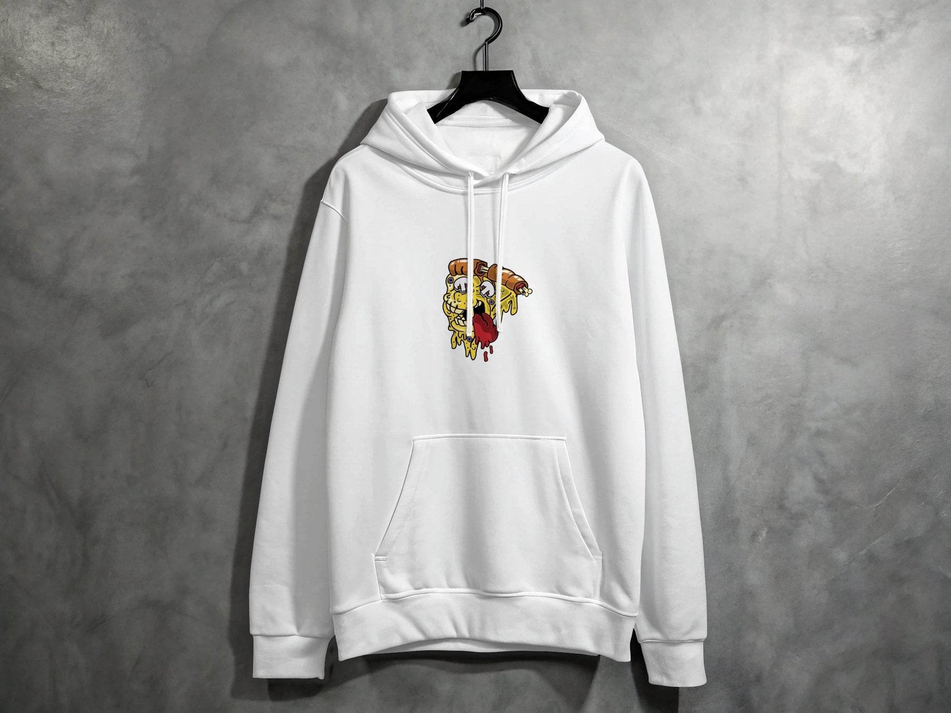 Monstrous Melting Pizza Slice Graphic Design Hoodie - Design & Vybe