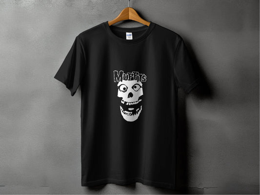 Muppits Skull Head Graphic Art in Black and White T-Shirt - Design & Vybe