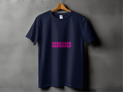Magenta DEGRADED Word Graphic Stylish T-Shirt - Design & Vybe