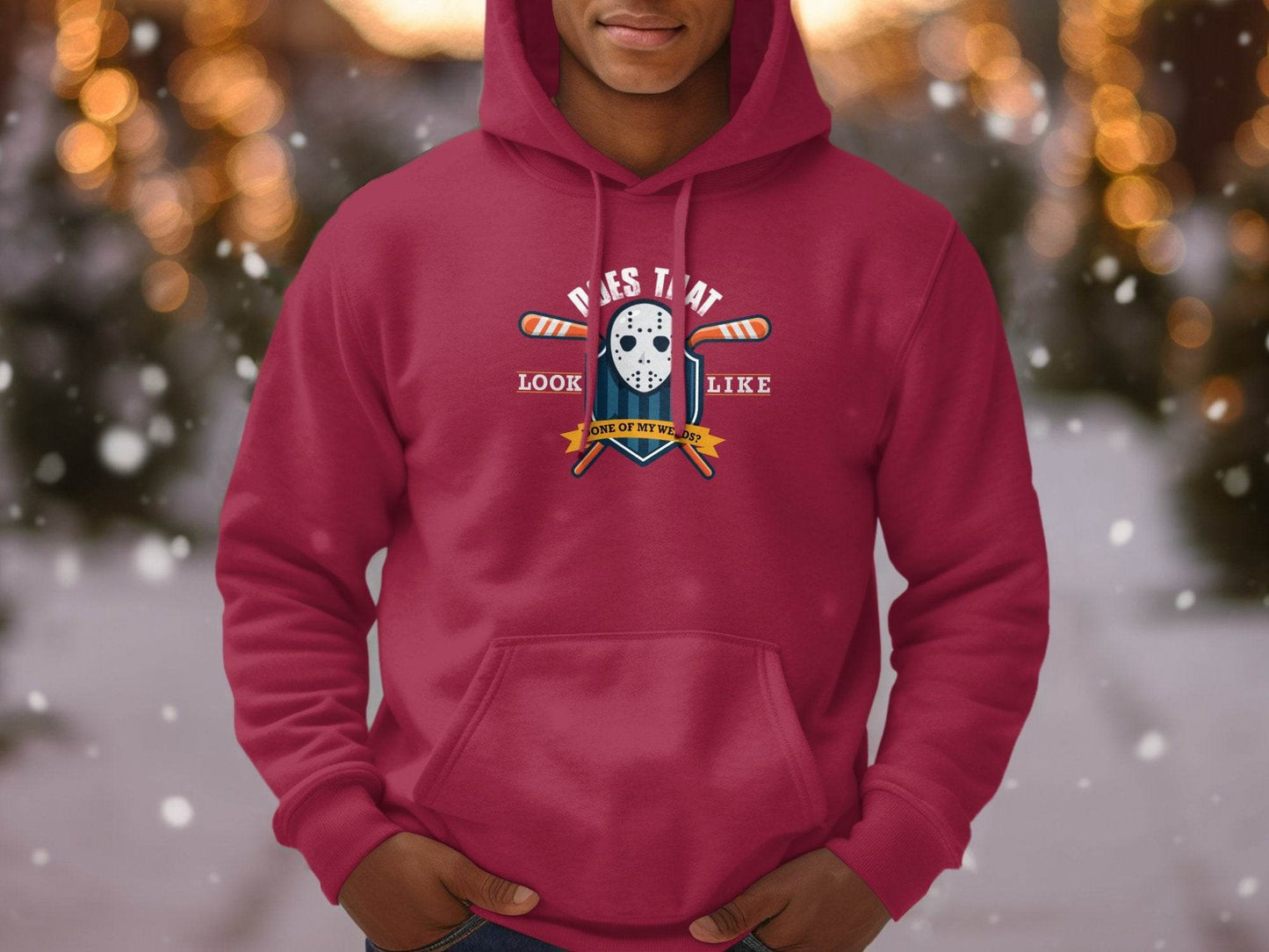 Iconic Mask Hockey Theme Look Alike Graphic Hoodie - Design & Vybe