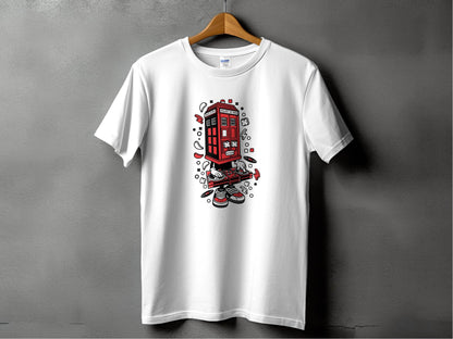 Unique DJ UK Phone Booth Design Graphic T-Shirt - Design & Vybe