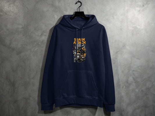 Shark Attack Graphic Illustration Inspired Design Hoodie - Design & Vybe