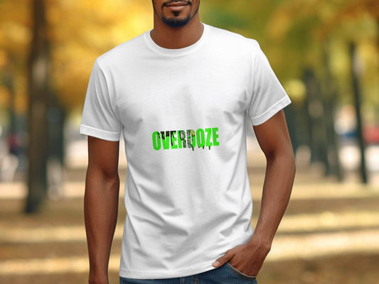 Overdoze Neon Green With Face Graphic Trendy Image T-Shirt - Design & Vybe