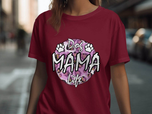 Dog Mama Life In Circle Graphic Unique Style T-Shirt - Design & Vybe
