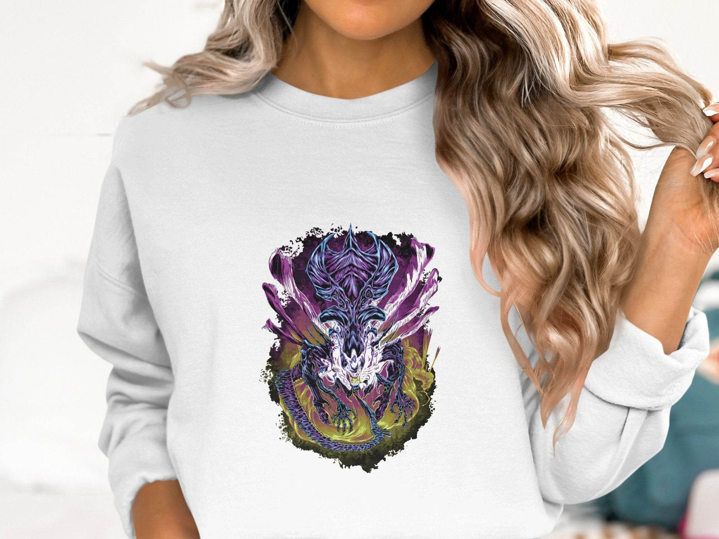 The Queen Xenomorph Art Monster Illustration Sweater - Design & Vybe