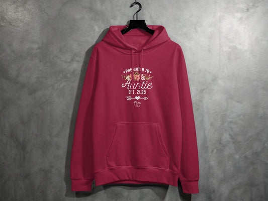Promoted To Auntie Floral Arrow Baby Feet Est 2025 Hoodie - Design & Vybe