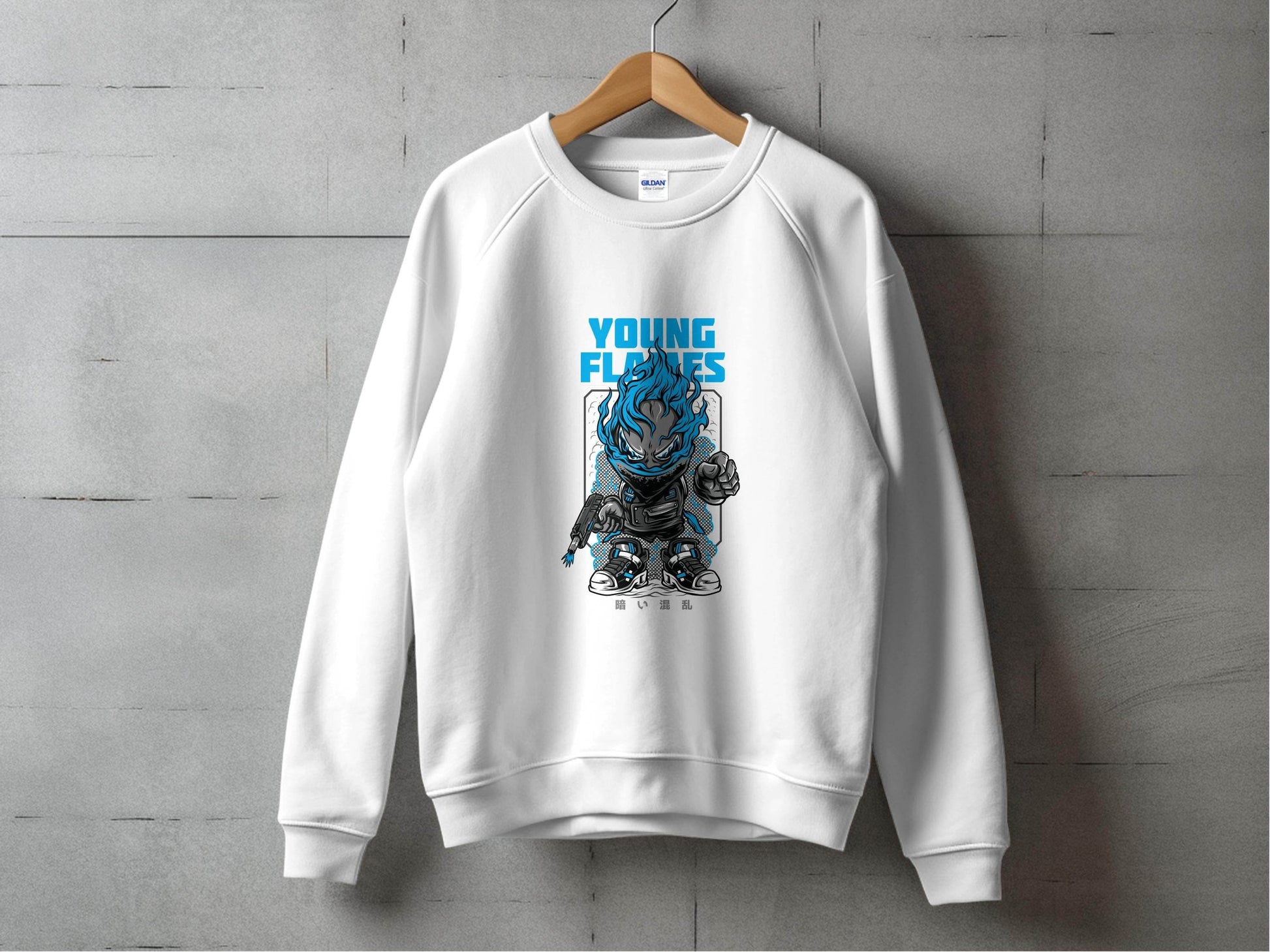 Young Flames Cartoon Style Monster Character Graphic Sweater - Design & Vybe