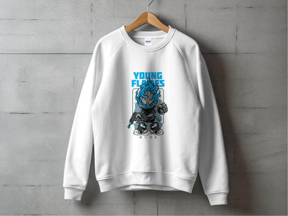 Young Flames Cartoon Style Monster Character Graphic Sweater - Design & Vybe