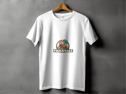 Paradise Skull Island With Surfboard Graphic T-Shirt - Design & Vybe