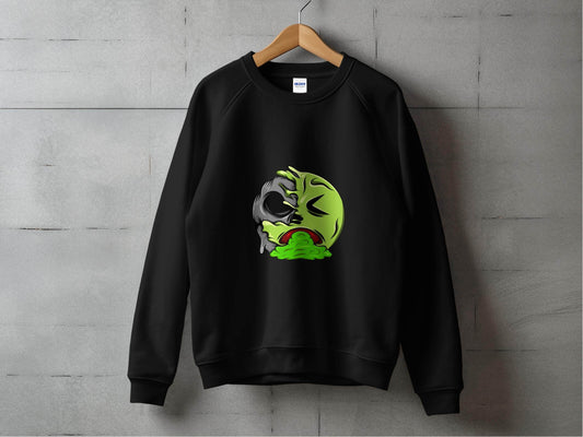 Half Zombie Half Emoji Graphic Design Illustration Sweater - Design & Vybe