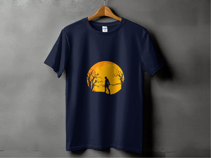 Silhouette Knight Under Yellow Moon Unique Style T-Shirt - Design & Vybe