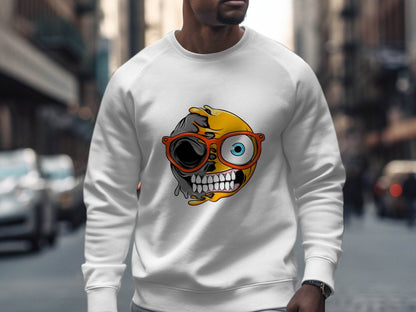 Quirky Twist Smiley Design Graphic Sweater - Design & Vybe