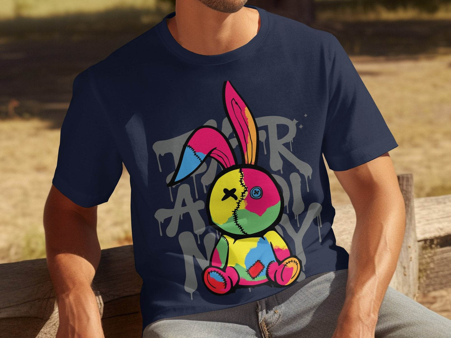 Colorful Patchwork Bunny Graphic T-Shirt product