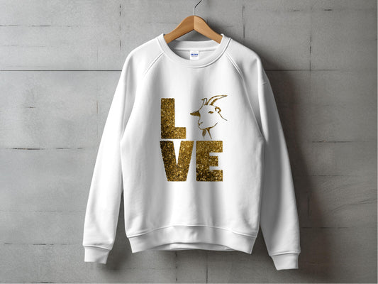 Love Goat Glitter Design White Sweatshirt product