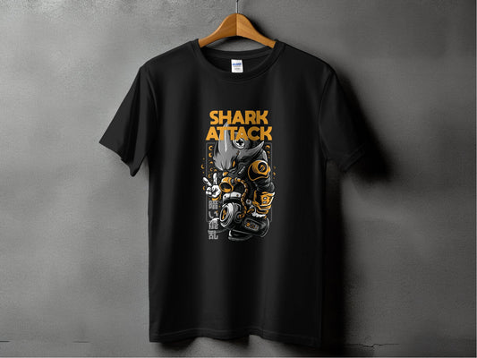 Shark Attack Graphic Illustration Inspired Design T-Shirt - Design & Vybe