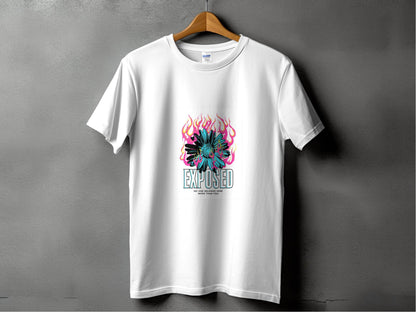 Exposed Flower With Pink Flames Graphic T-Shirt - Design & Vybe