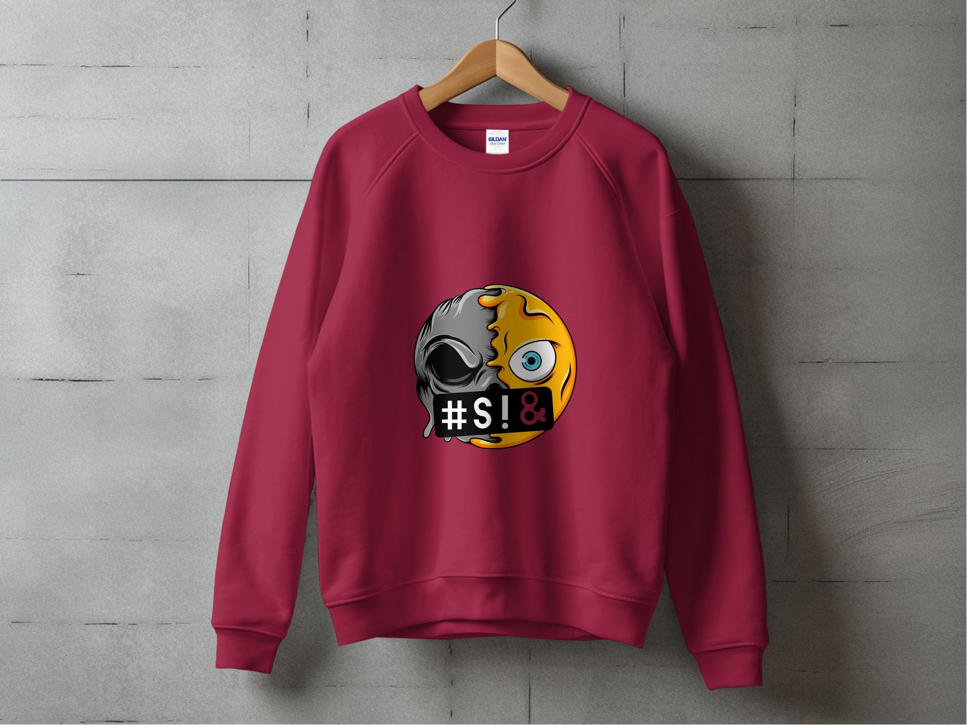 Alien Skull and Emoji Graphic Sweatshirt product type
