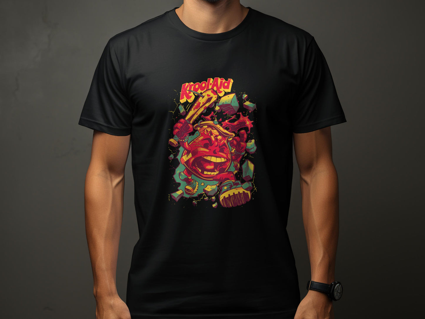 Kool-Aid Man Smashing Through Wall Graphic Design T-Shirt - Design & Vybe