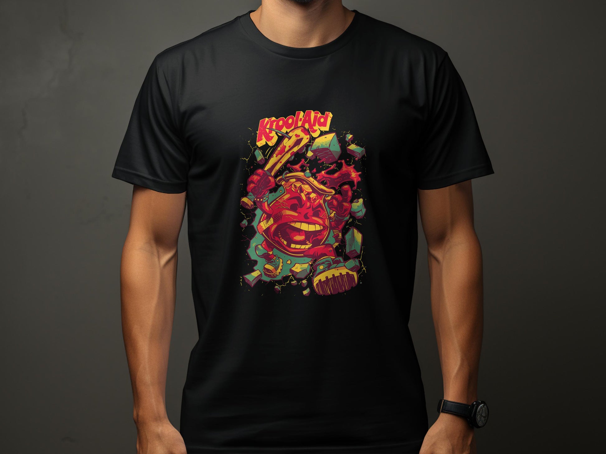 Kool-Aid Man Smashing Through Wall Graphic Design T-Shirt - Design & Vybe
