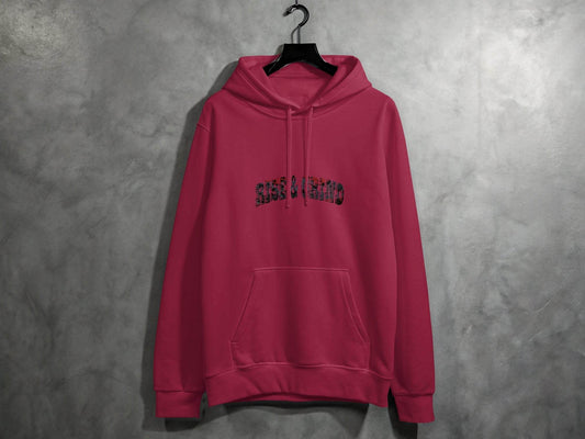 Rise and Grind Red Graphics Motivational Slogan Hoodie - Design & Vybe