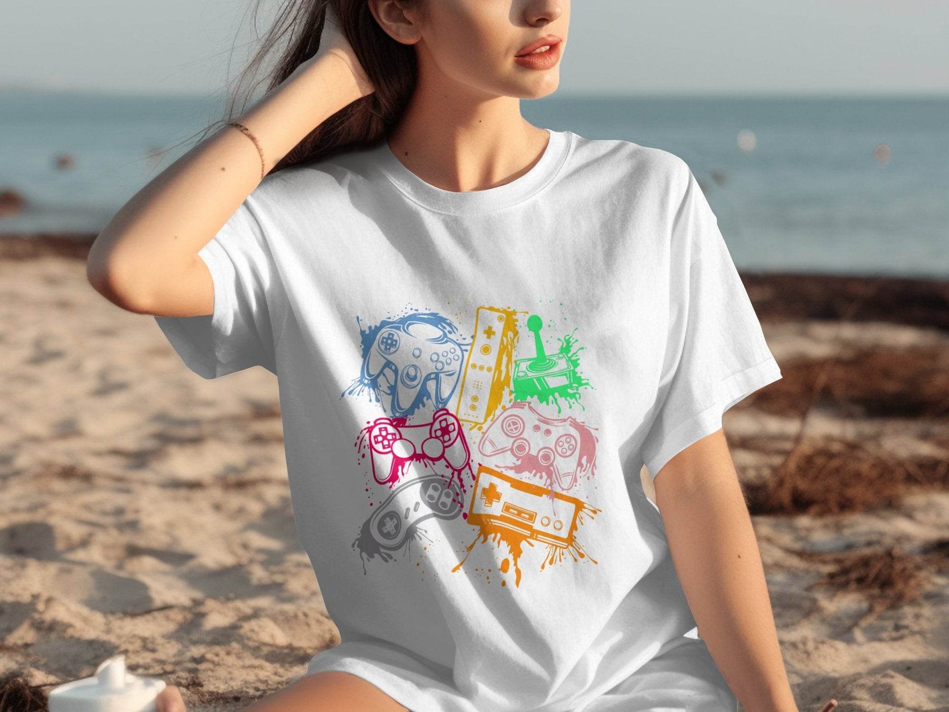 Gaming Console Joypad Colorful Style Design Artwork T-Shirt - Design & Vybe