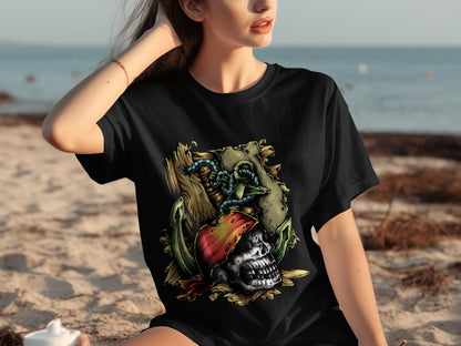 Skeleton Pirate Graphic Print Oversized T Shirt product