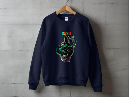 Kush Hand Artwork Style Graphic Design Unisex Sweater - Design & Vybe