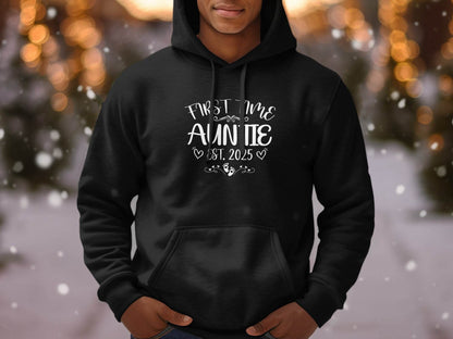 First Time Auntie Est 2025 New Aunt Design Hoodie - Design & Vybe