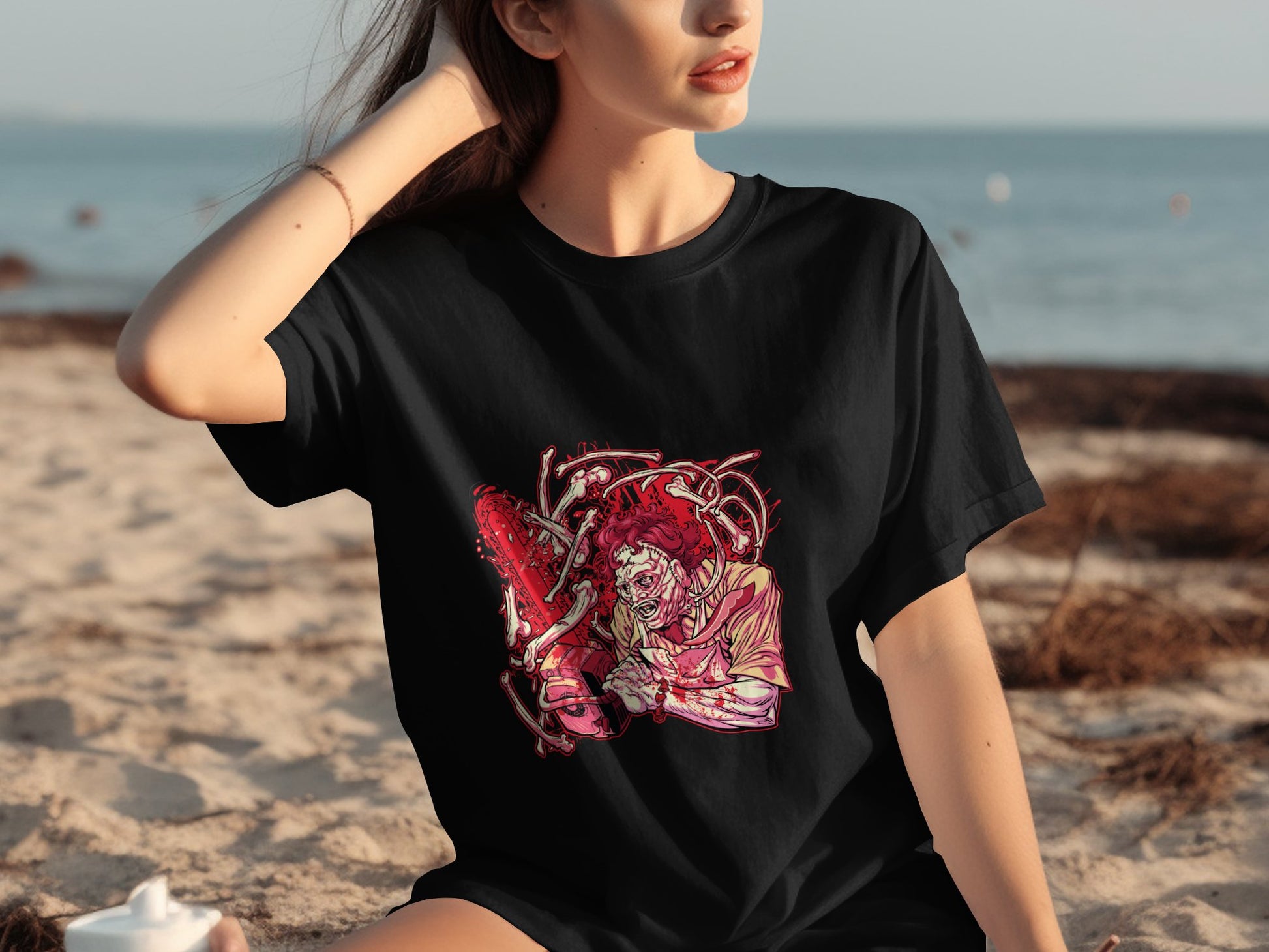 Vibrant Artistic Design Black Graphic T-shirt product