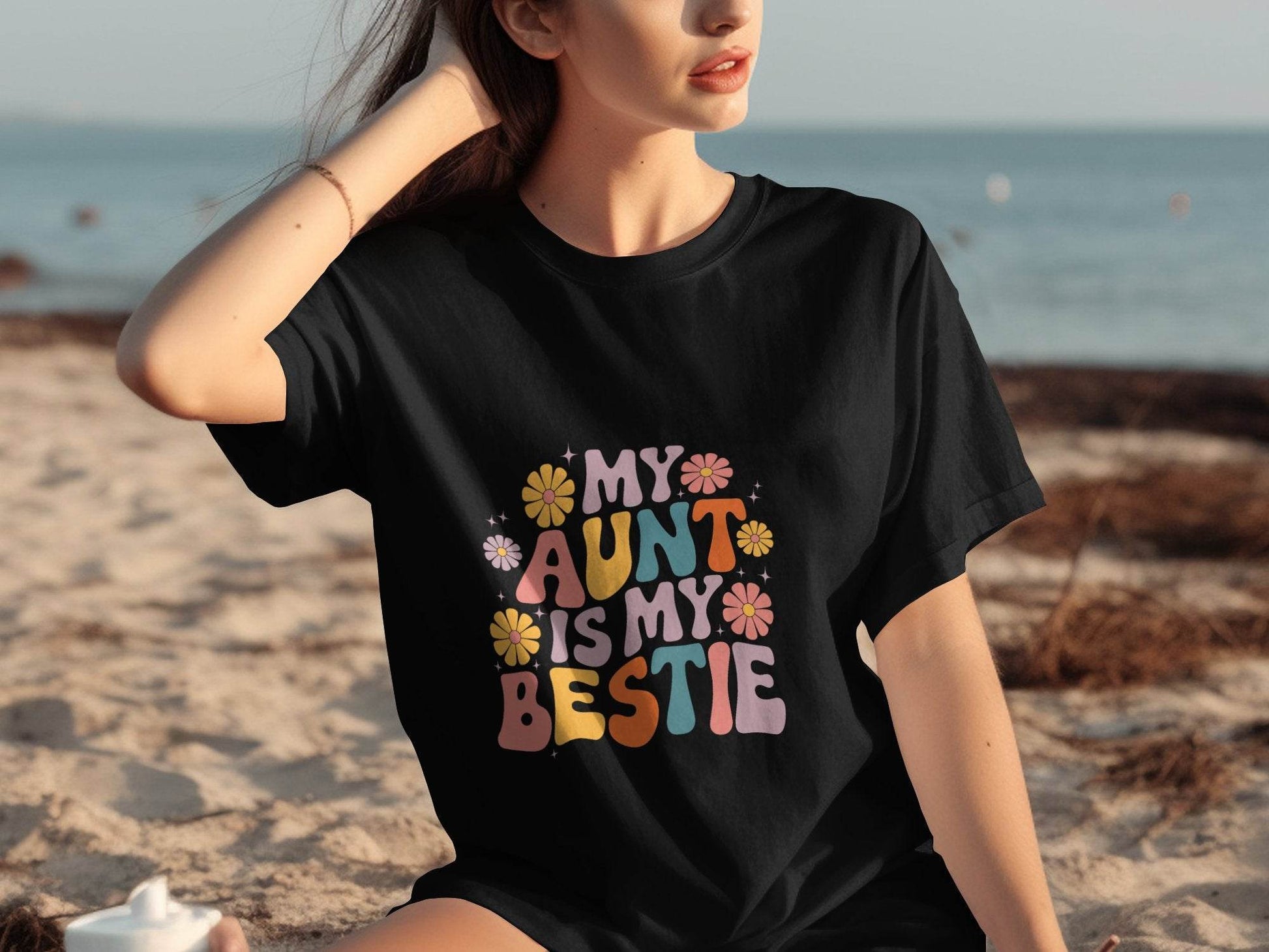 My Aunt is My Bestie Floral Design Graphic T-Shirt - Design & Vybe