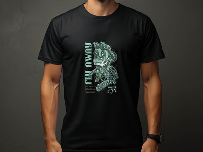 Fly Away Steampunk Robot Skateboard Graphic Design T-Shirt - Design & Vybe