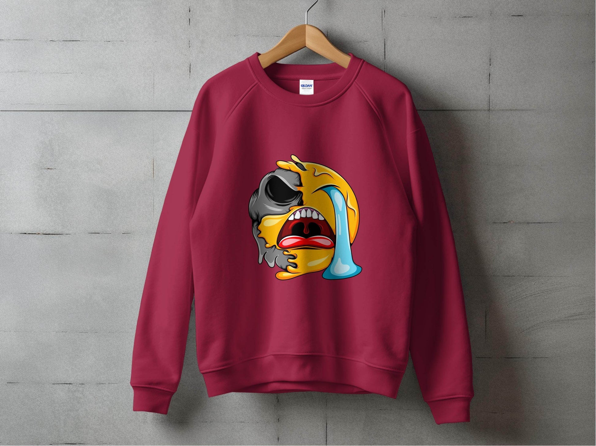 Melting Emoji Face Smiley Design Graphic Sweater - Design & Vybe