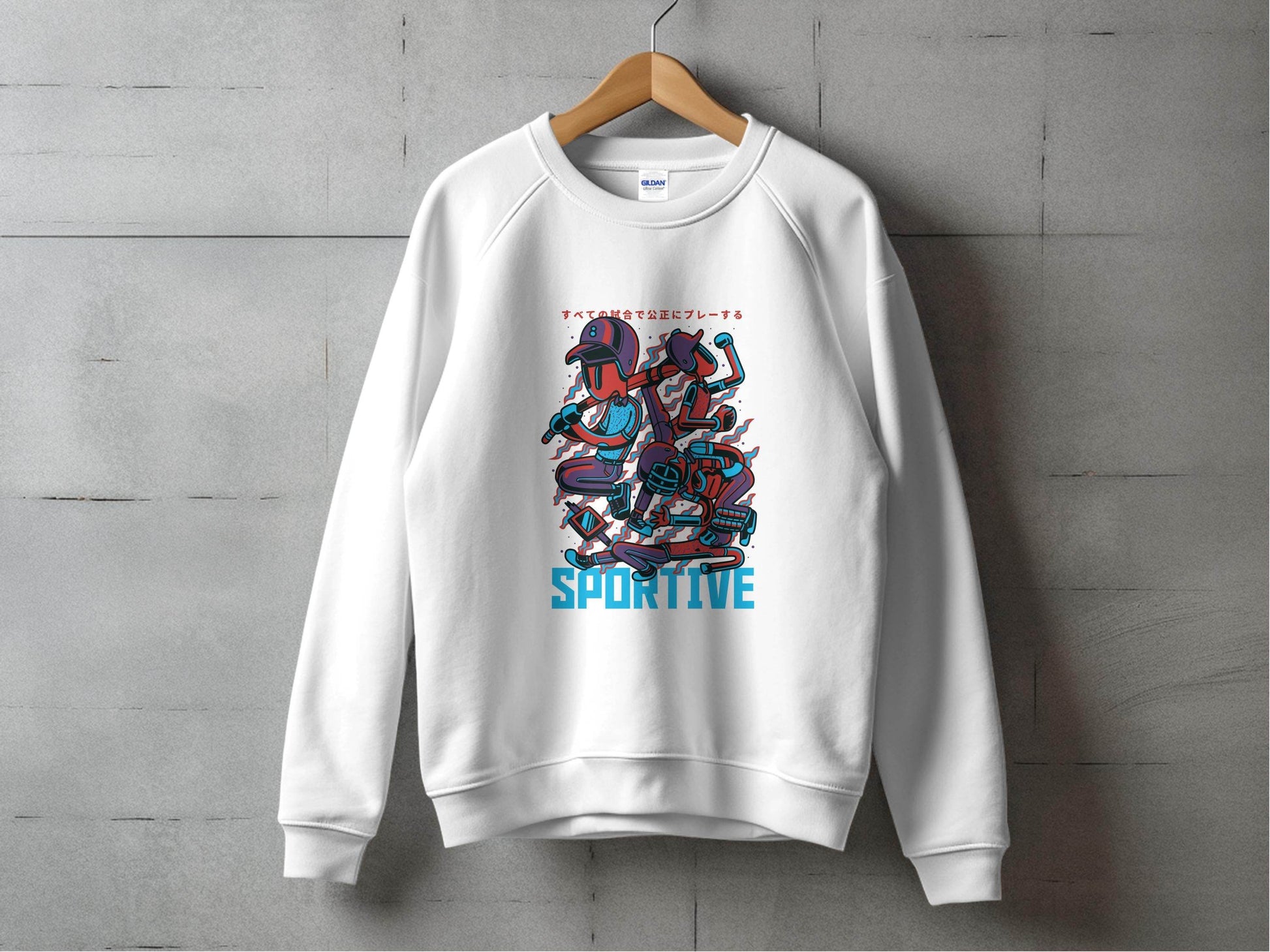 Sportive Characters Artistic Graphic Design Premium Sweater - Design & Vybe