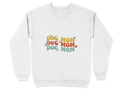 Dog Mom Retro Style with Flowers and Paw Prints Sweater - Design & Vybe