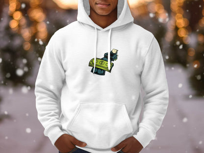 Eye-Catching Cash Printing Money Graphic Hoodie - Design & Vybe