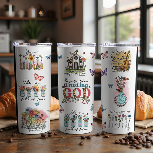 Trusting God Inspirational Quote Tumbler product