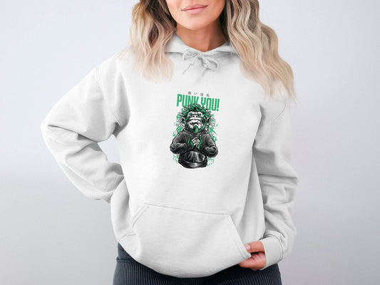 Punk You Green Hair Ape Graphic Style Unisex Hoodie - Design & Vybe