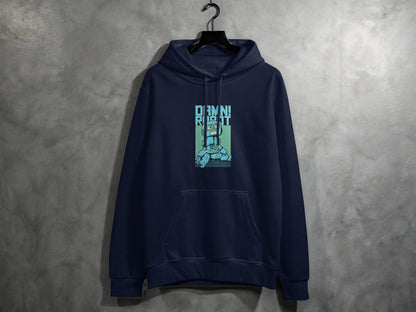 DAMN! Sad Robot Art With Greenish Backdrop Design Hoodie - Design & Vybe