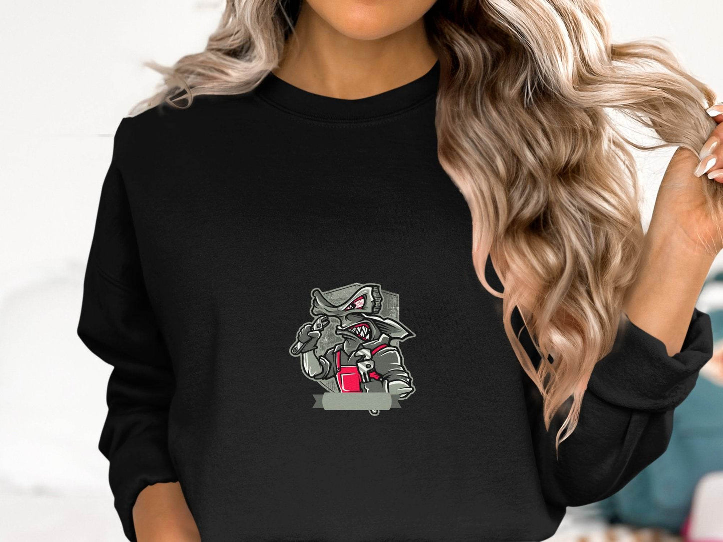 Angry Plumber with Wrench Graphic Design Premium Sweater - Design & Vybe