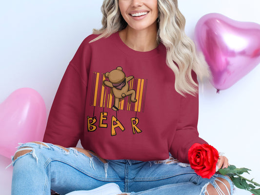 Cute Bear Graphic Long-Sleeve Casual Sweater product